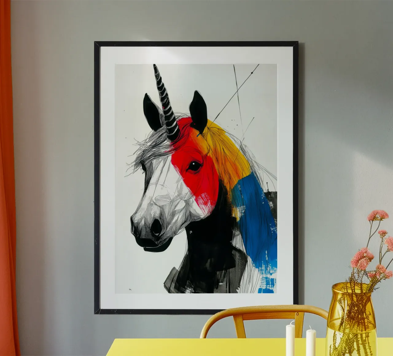 Unicornio arco iris hahnemühle de Justyna Jaszke JBJart