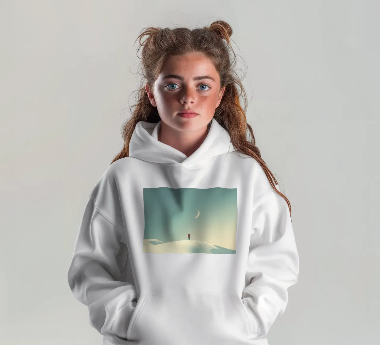neve tranquilla felpa bambino con cappuccio da space words