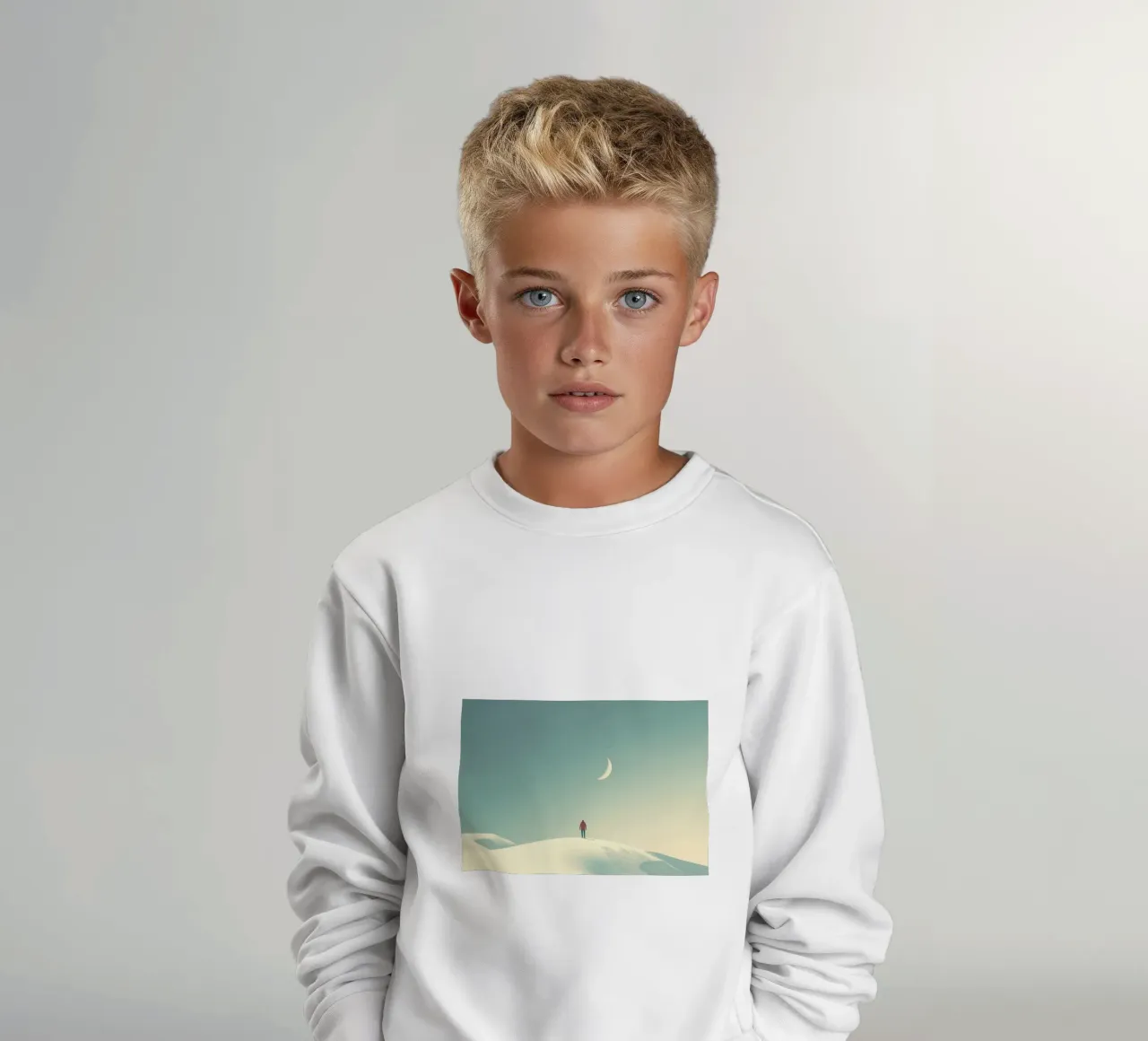 neve tranquilla felpa bambino da space words