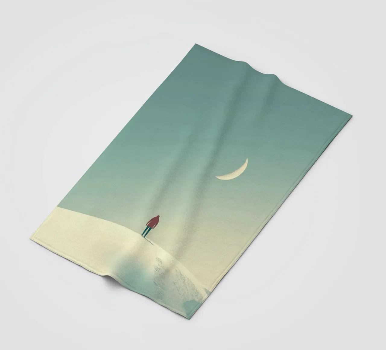 neve tranquilla coperta in pile da space words