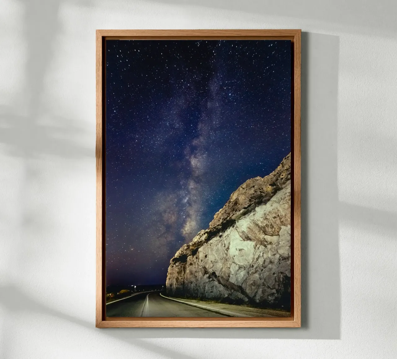 starlight cliffs canvas with Floater frame by space words