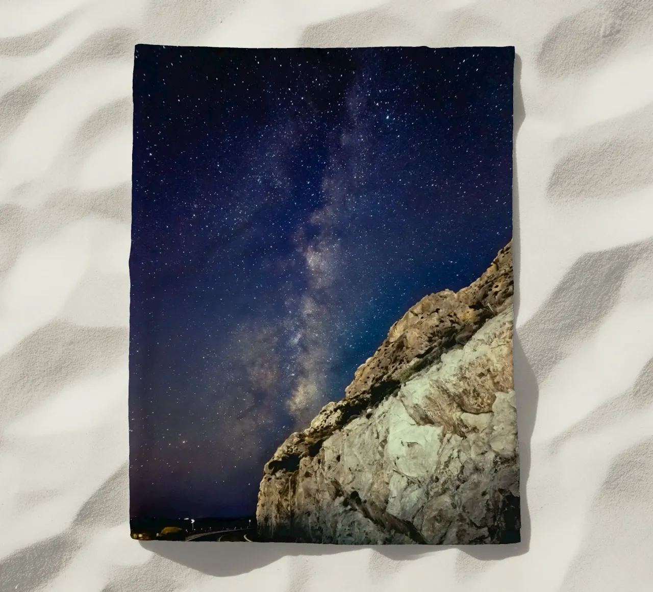 starlight cliffs beach towel by space words