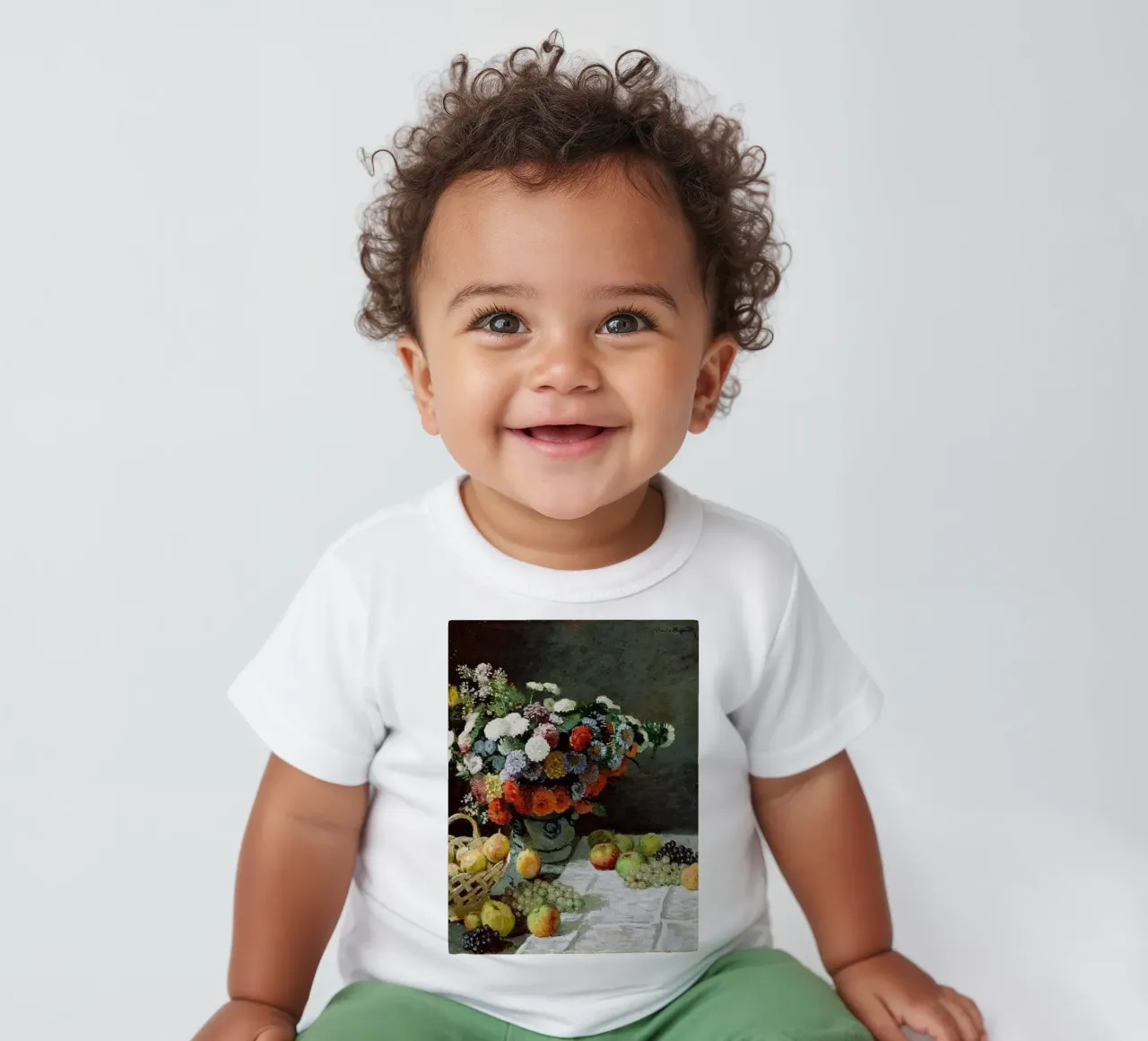 bellissimo vaso di fiori e frutta fresca maglietta neonato da SMG Store