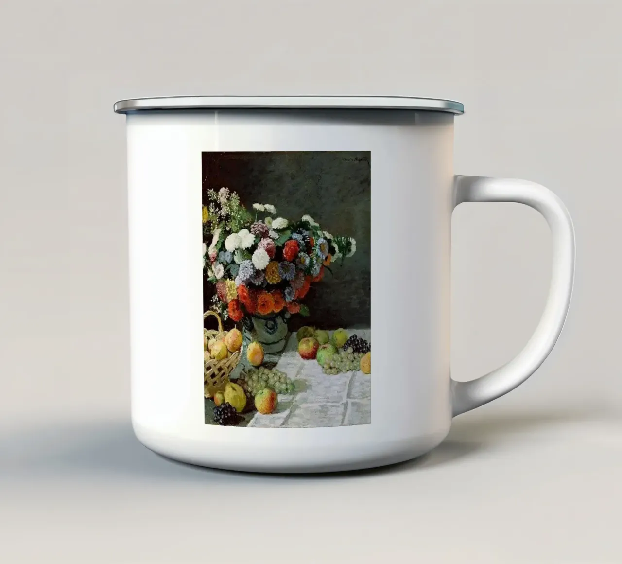 bellissimo vaso di fiori e frutta fresca tazza in smalto da SMG Store