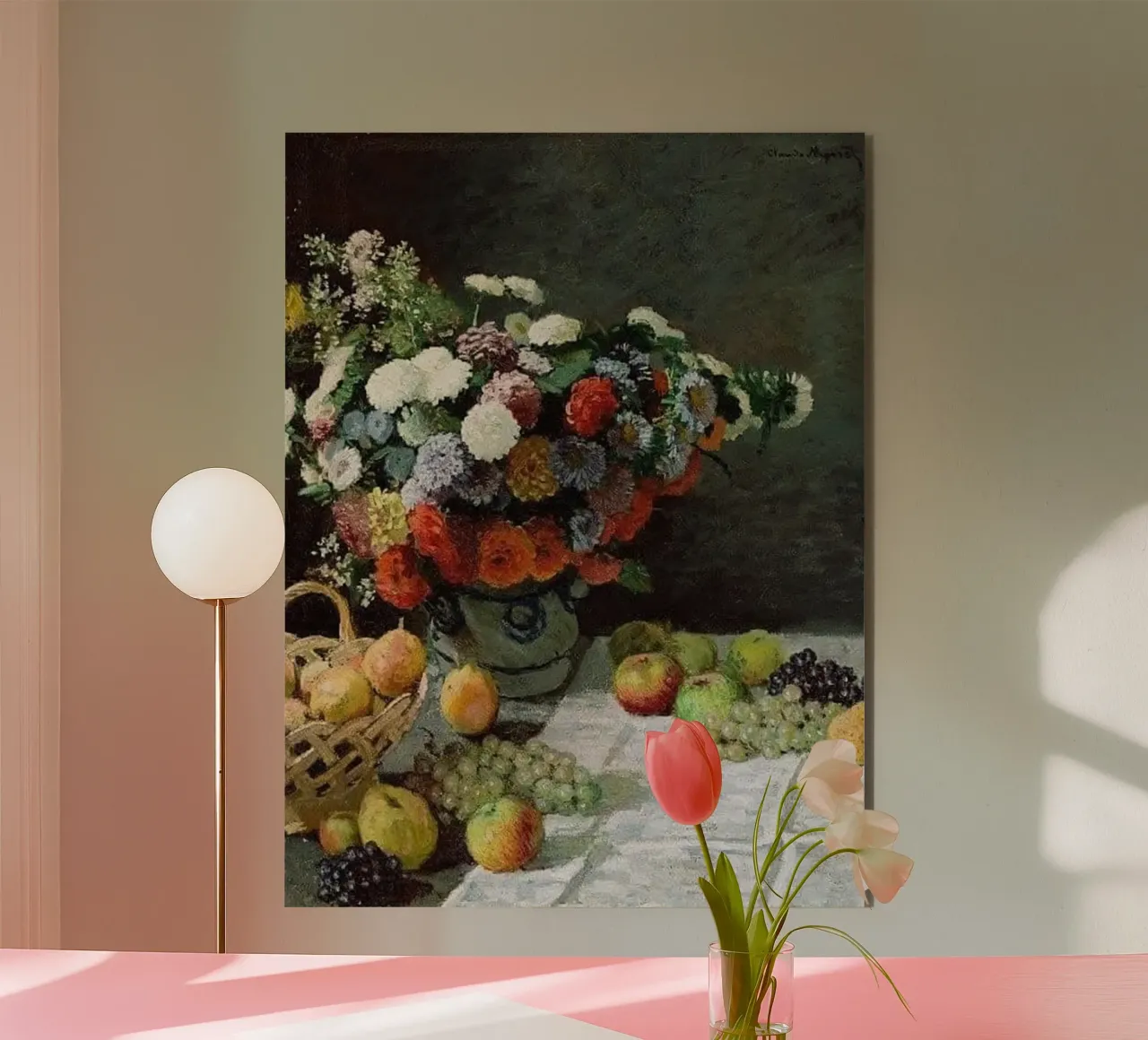 bellissimo vaso di fiori e frutta fresca alluminio dibond da SMG Store