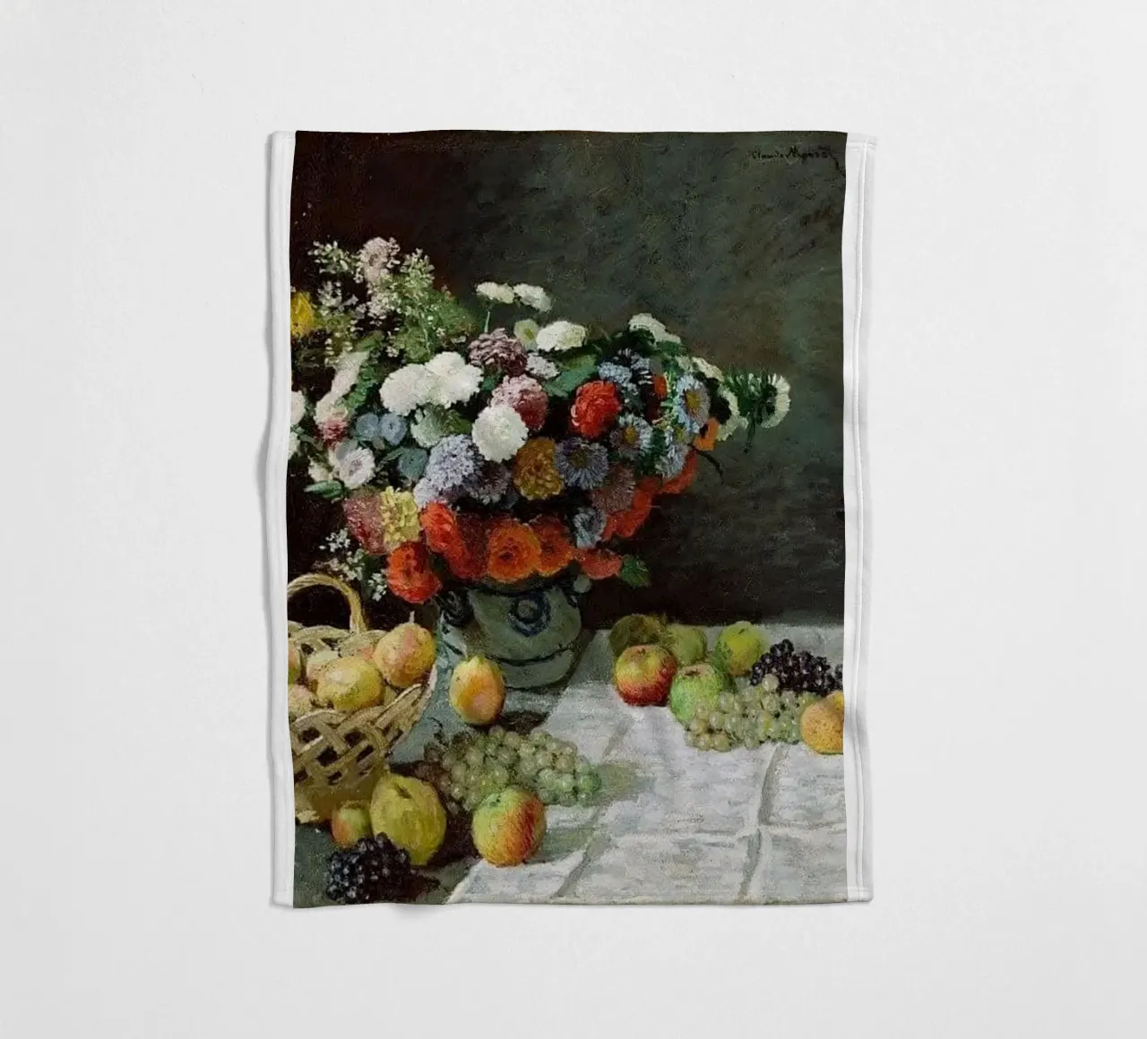 bellissimo vaso di fiori e frutta fresca coperta in pile da SMG Store