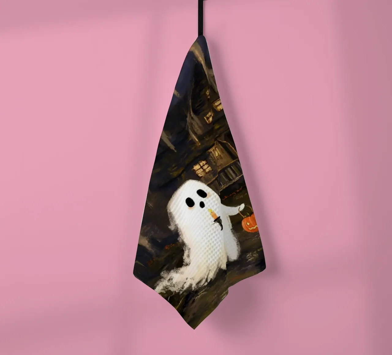 Halloween Ghost tea towel by Fleur de Lys