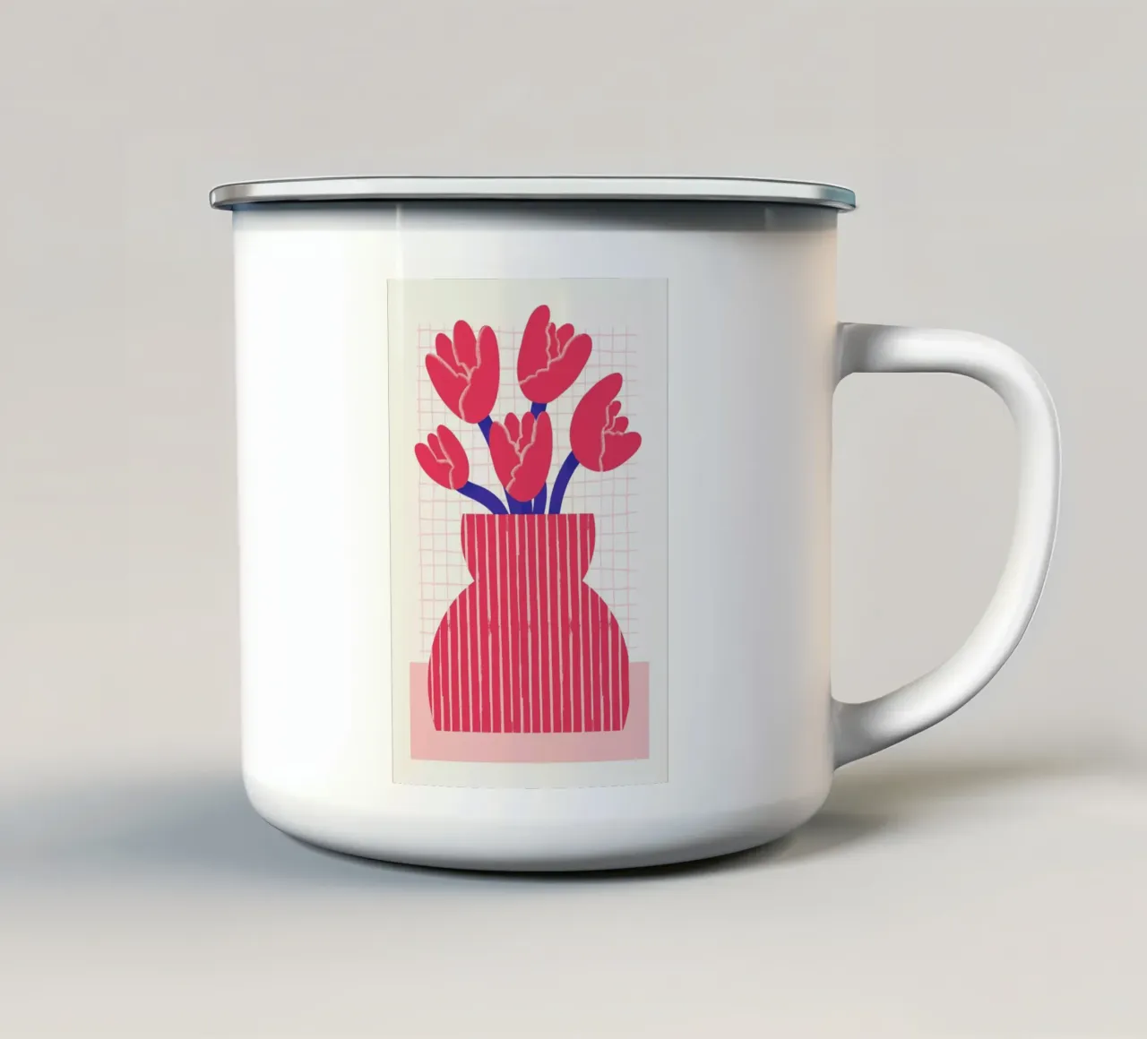 Tulips tazza in smalto da Pure