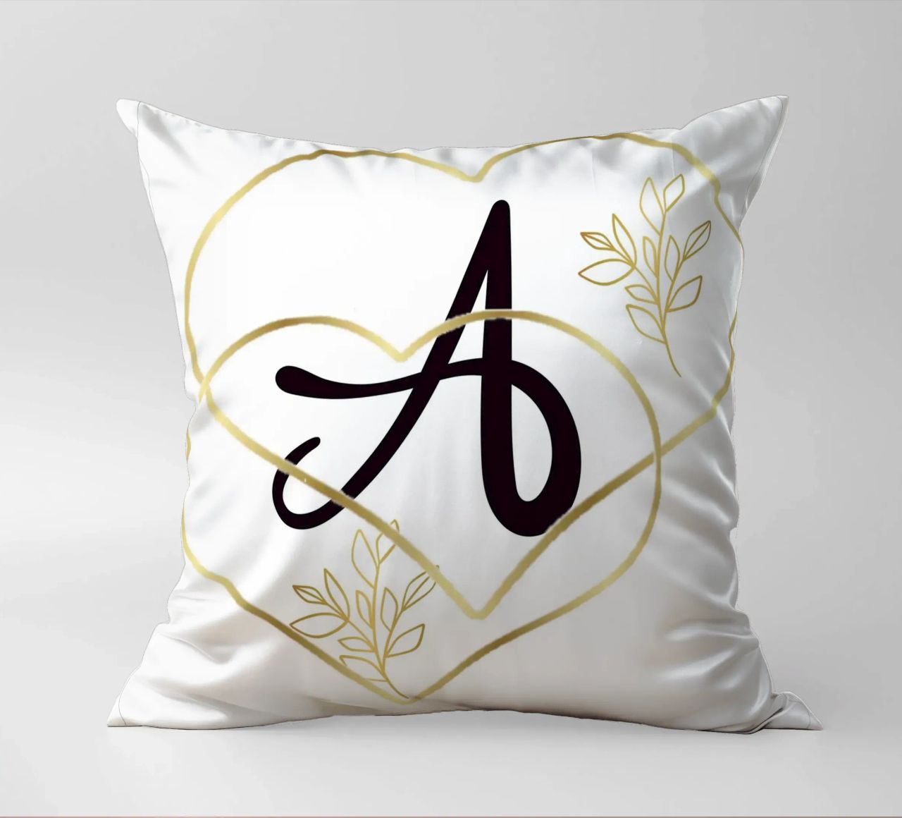 Gouden Hart A Monogram Poster - Minimalistische Muurdecoratie met kussen van nsbdesign