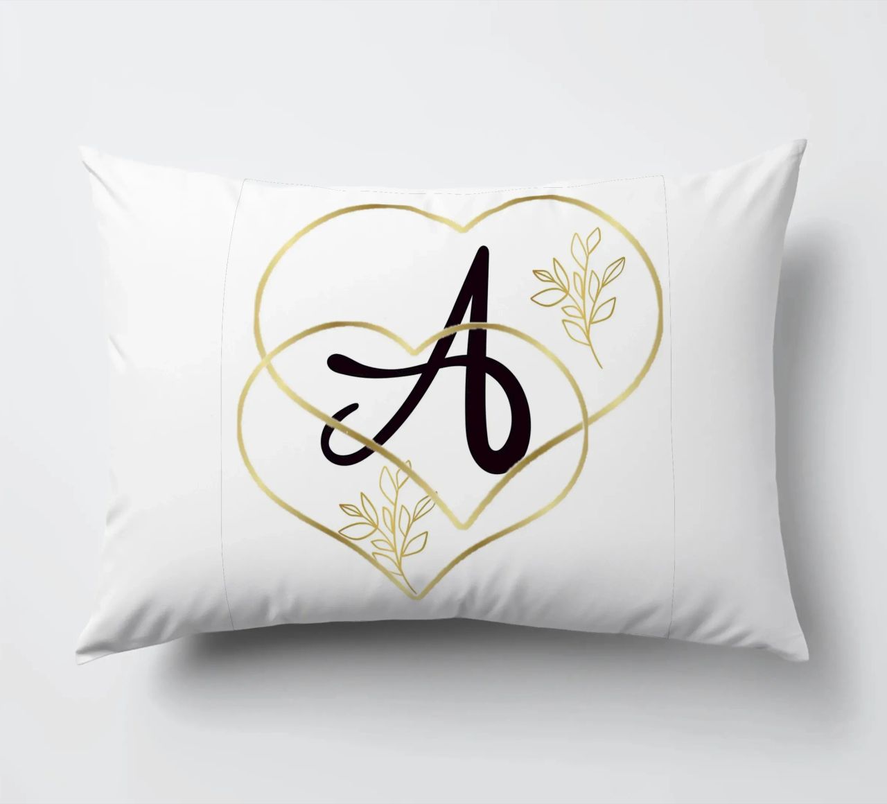 Gouden Hart A Monogram Poster - Minimalistische Muurdecoratie met kussen van nsbdesign