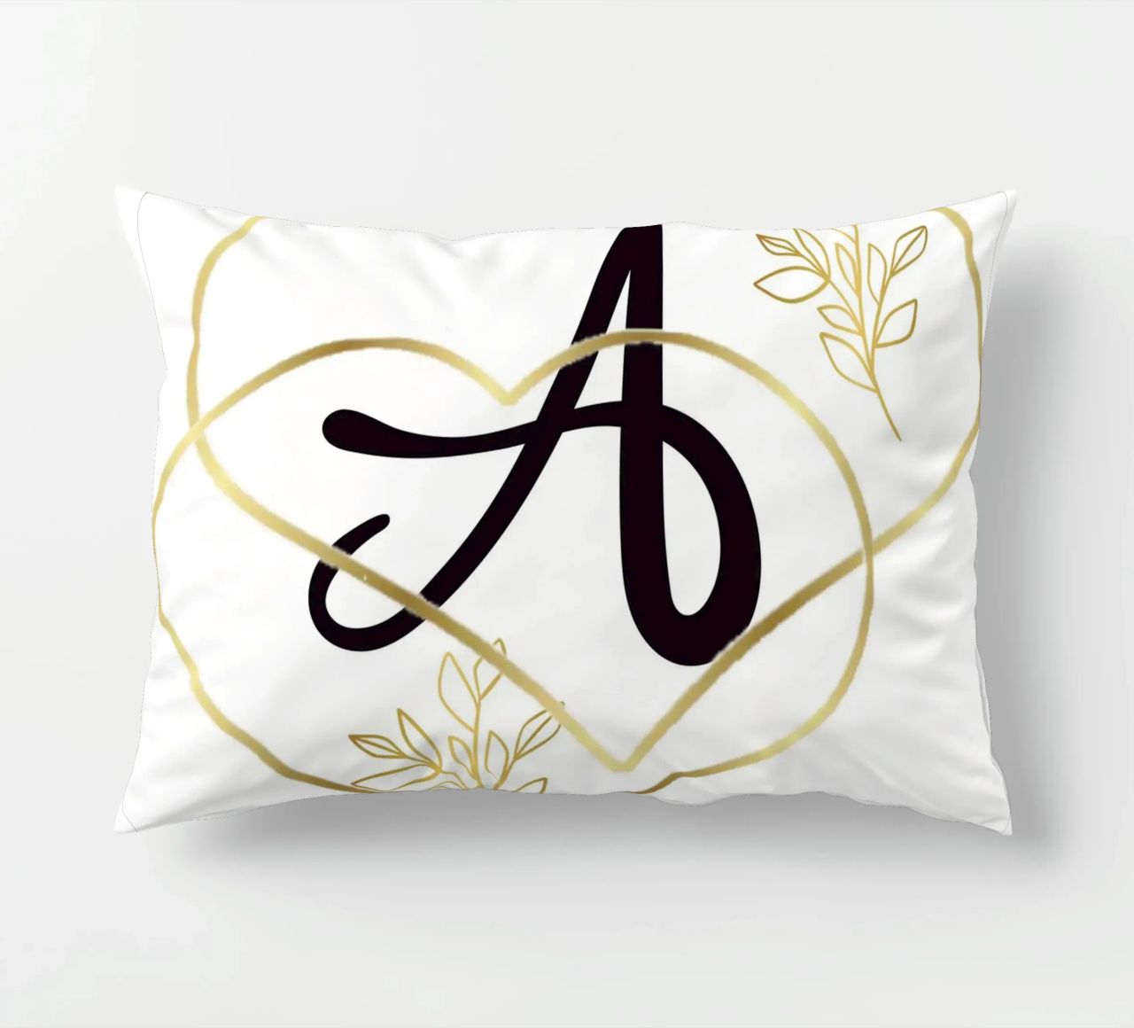 Gouden Hart A Monogram Poster - Minimalistische Muurdecoratie met kussen van nsbdesign