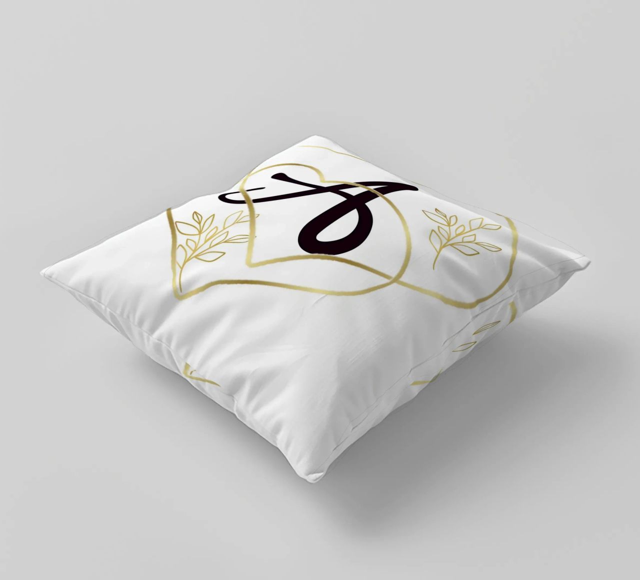 Gouden Hart A Monogram Poster - Minimalistische Muurdecoratie met kussen van nsbdesign