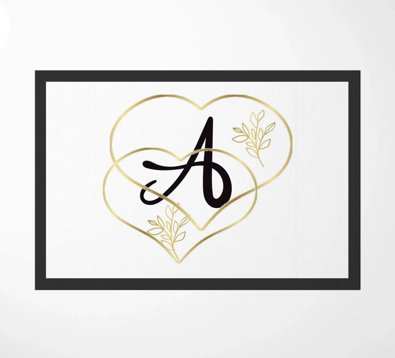Poster con monogramma Golden Heart A - Decorazione da parete minimalista con zerbino da nsbdesign