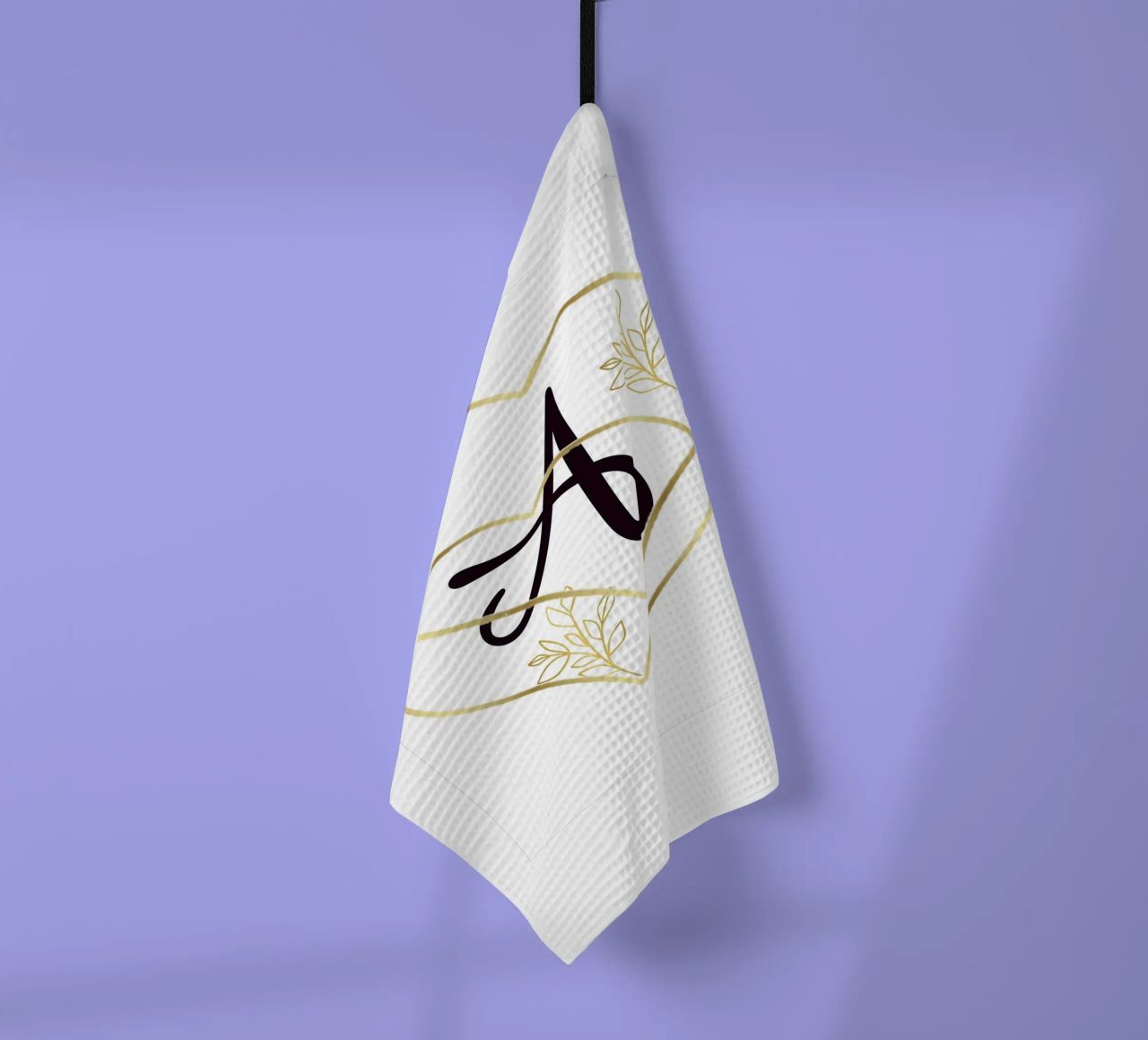 Poster con monogramma Golden Heart A - Decorazione da parete minimalista con canovaccio da cucina da nsbdesign