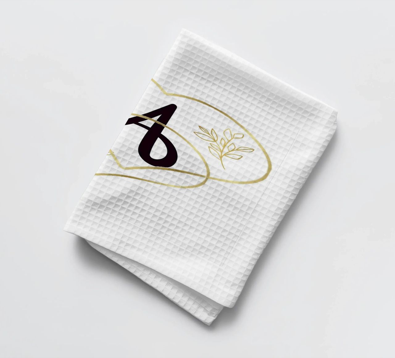 Poster con monogramma Golden Heart A - Decorazione da parete minimalista con canovaccio da cucina da nsbdesign