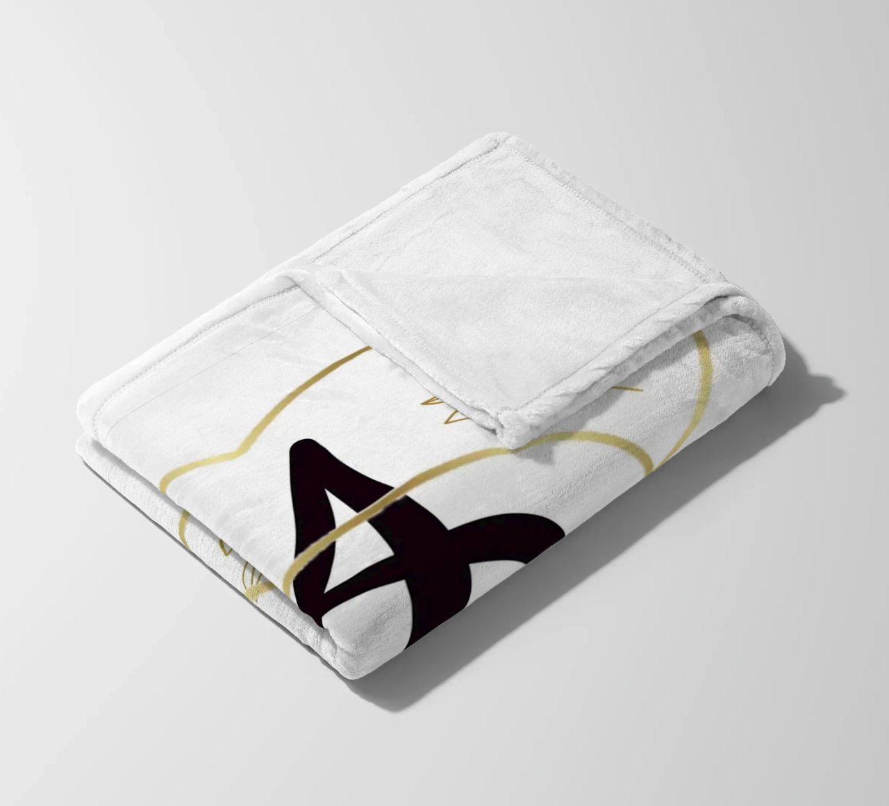 Poster con monogramma Golden Heart A - Decorazione da parete minimalista con coperta in pile da nsbdesign