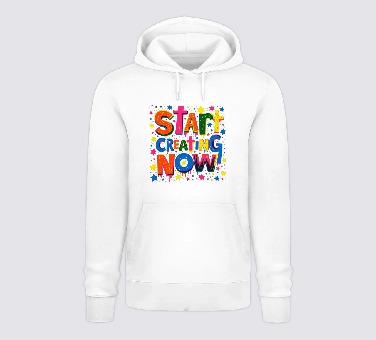 Start Creating Now Motivational  Quote Typographic Art felpa con cappuccio da Signorino