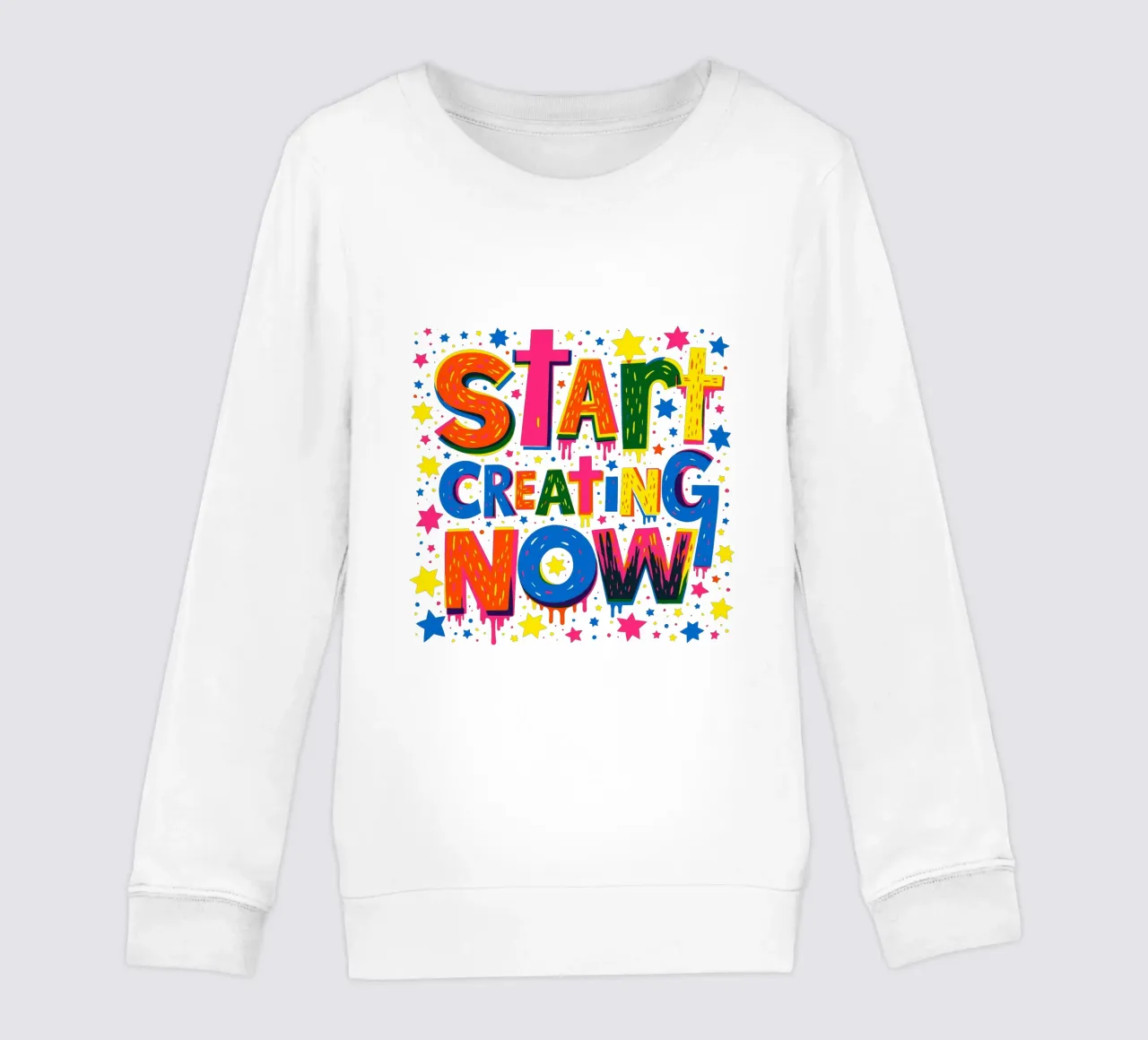 Start Creating Now Motivational  Quote Typographic Art felpa bambino da Signorino