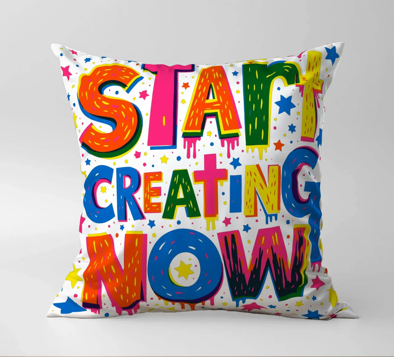 Start Creating Now Motivational  Quote Typographic Art cuscino da Signorino