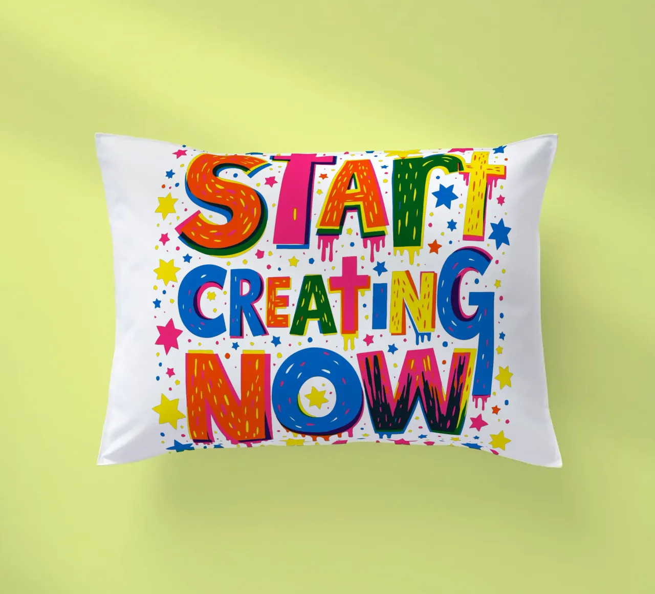 Start Creating Now Motivational  Quote Typographic Art cuscino da Signorino