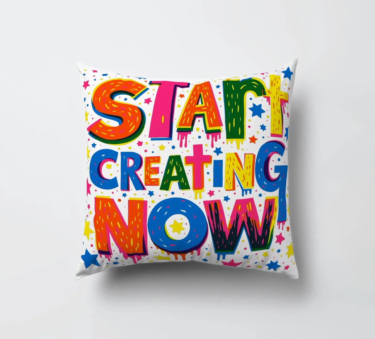 Start Creating Now Motivational  Quote Typographic Art cuscino da Signorino