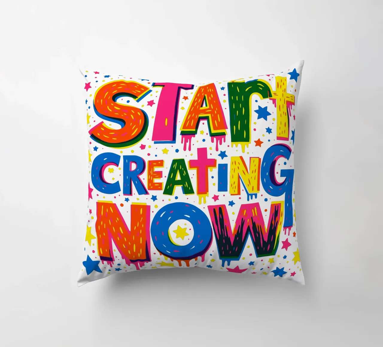 Start Creating Now Motivational  Quote Typographic Art cuscino da Signorino