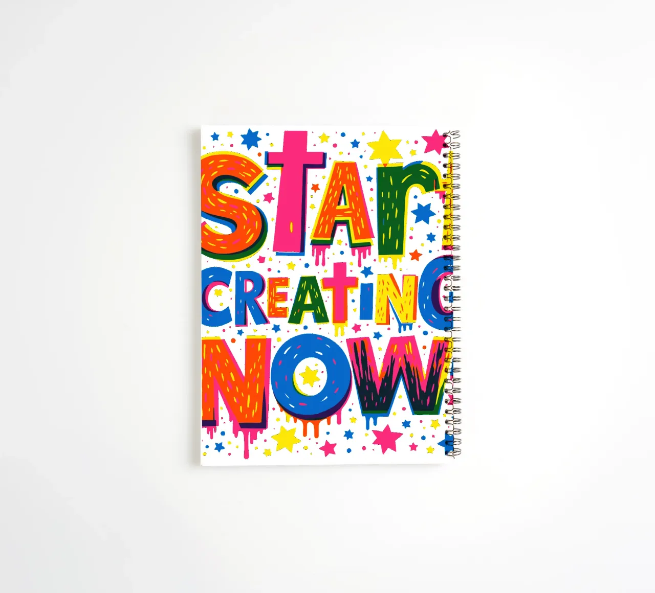 Start Creating Now Motivational  Quote Typographic Art spiral notebook by Signorino
