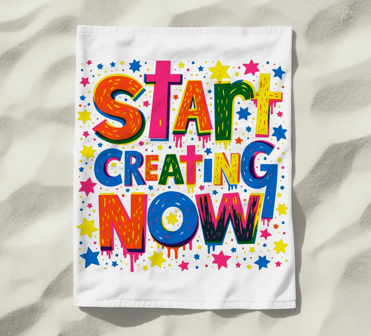 Start Creating Now Motivational  Quote Typographic Art telo mare da Signorino
