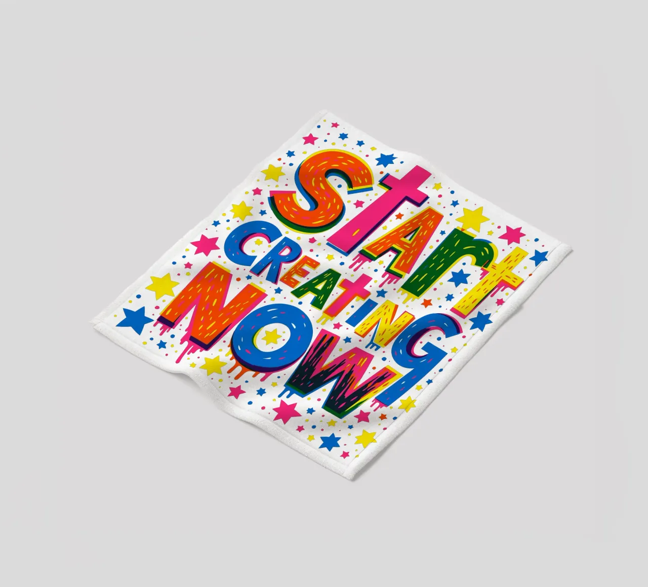 Start Creating Now Motivational  Quote Typographic Art coperta in pile da Signorino