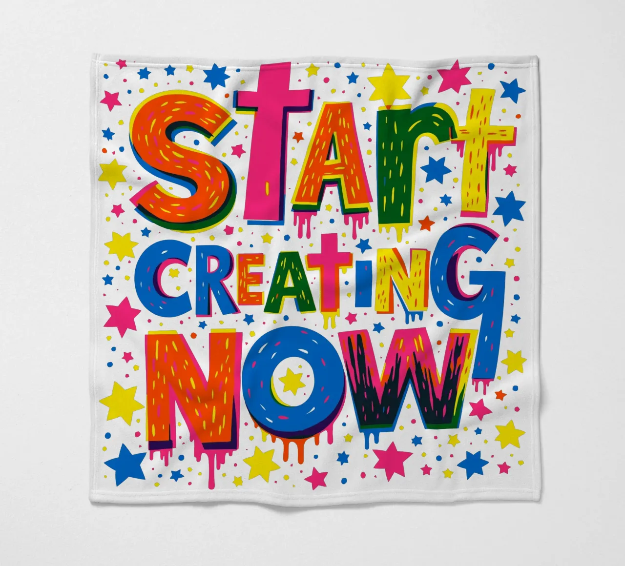 Start Creating Now Motivational  Quote Typographic Art coperta in pile da Signorino