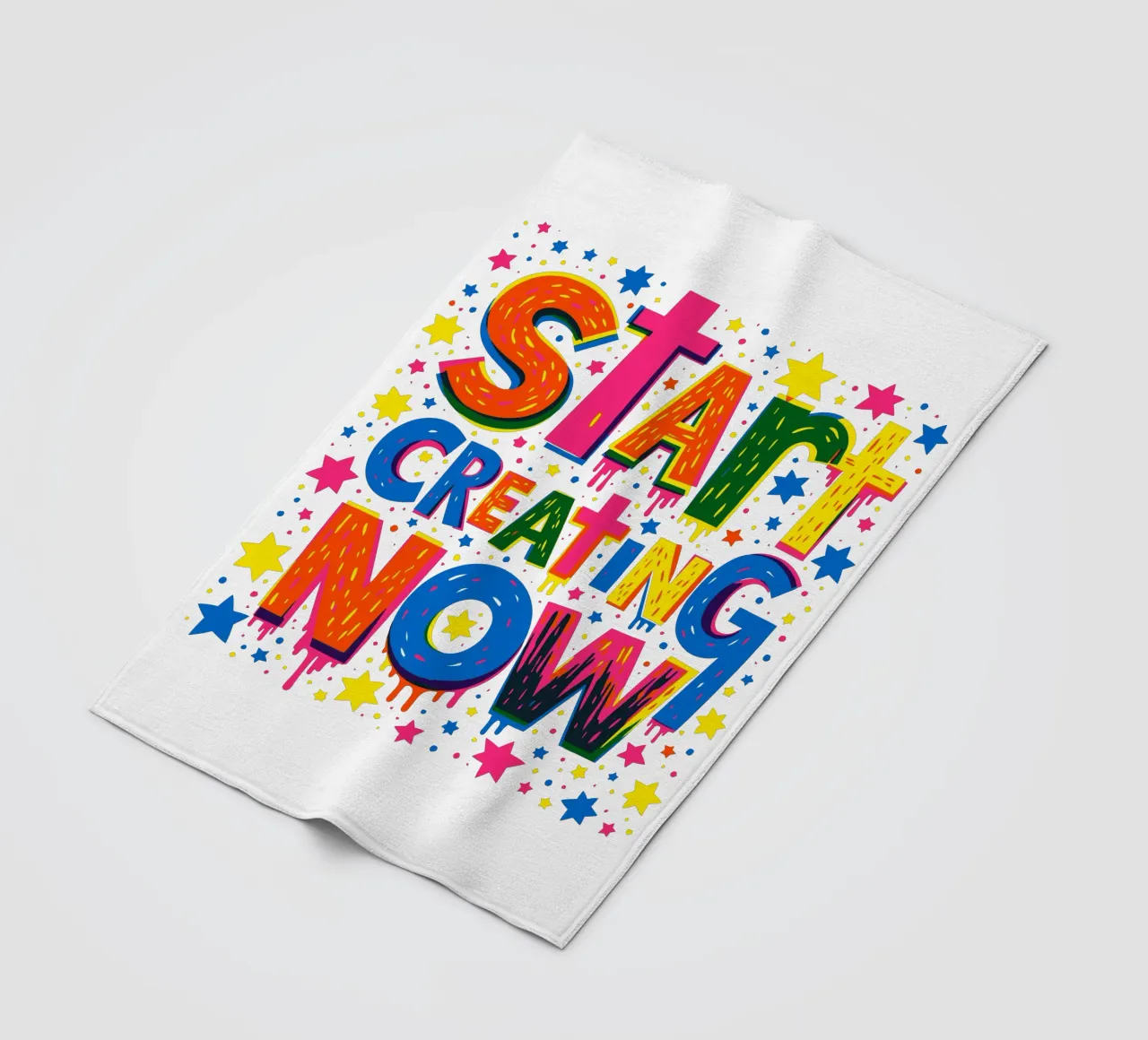 Start Creating Now Motivational  Quote Typographic Art coperta in pile da Signorino