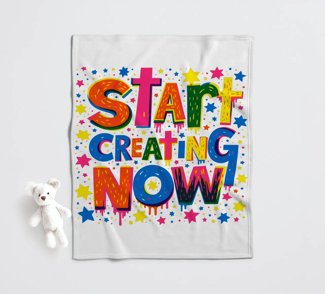 Start Creating Now Motivational  Quote Typographic Art coperta in pile da Signorino
