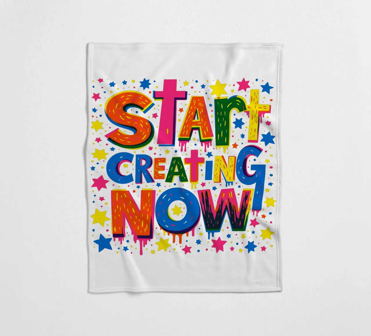 Start Creating Now Motivational  Quote Typographic Art coperta in pile da Signorino
