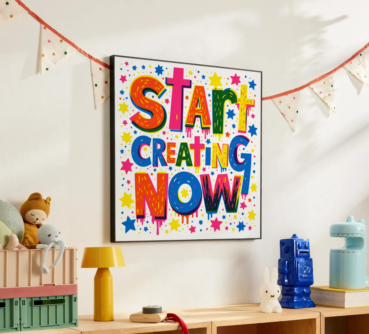 Start Creating Now Motivational  Quote Typographic Art alluminio dibond da Signorino
