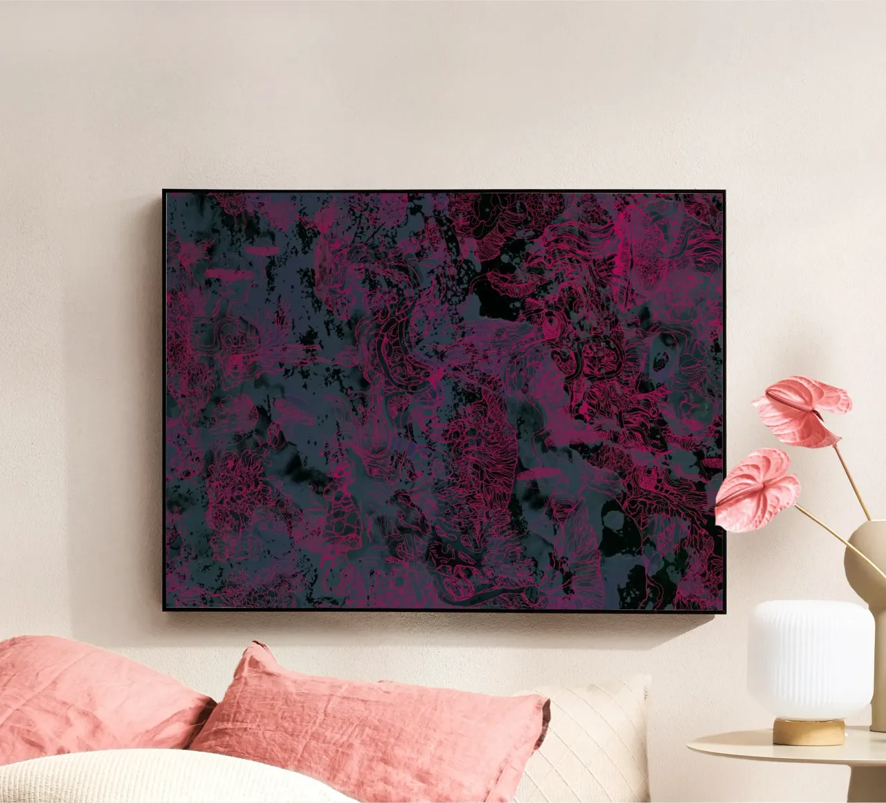 adem roze acryl van Giulio Iurissevich