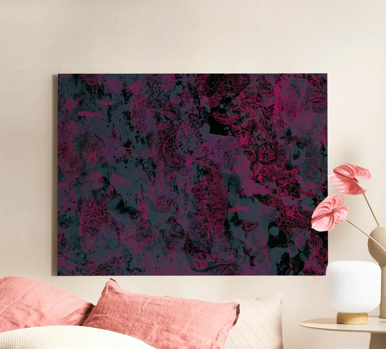Atem rosa Leinwand von Giulio Iurissevich