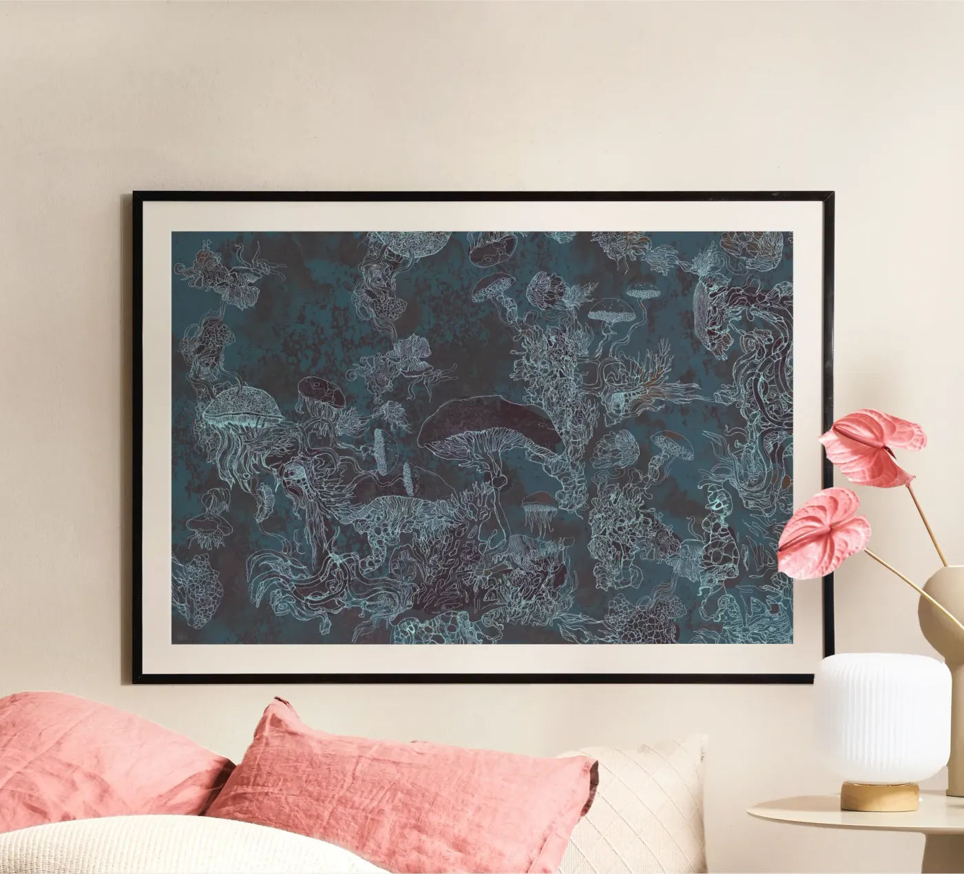 mush blue poster by Giulio Iurissevich