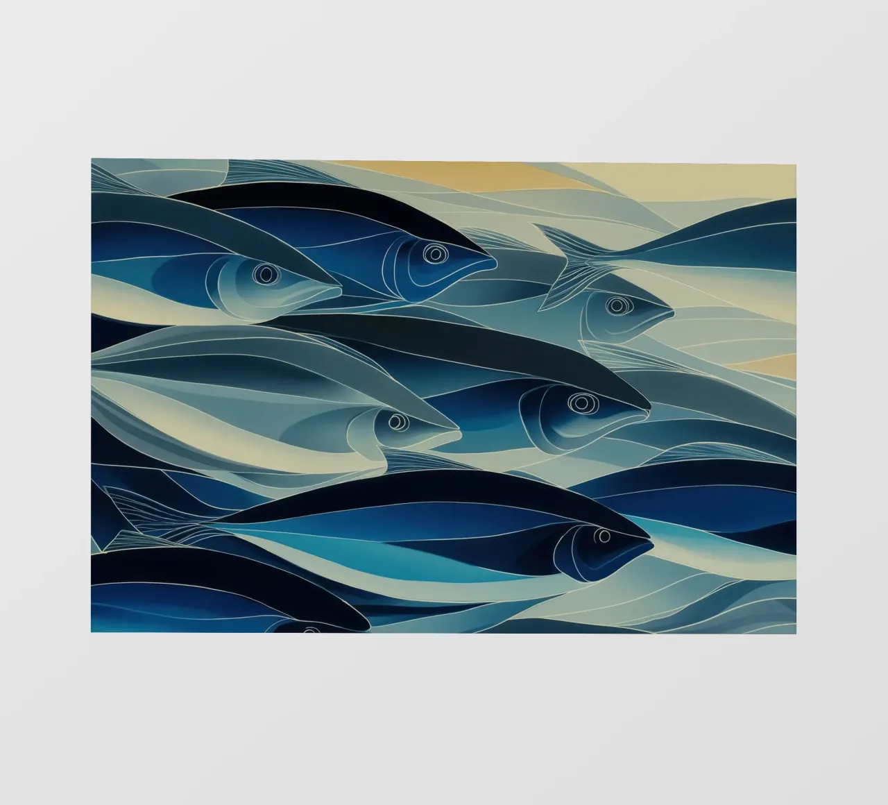 Pesci di colore blu telo in pvc da Imagine