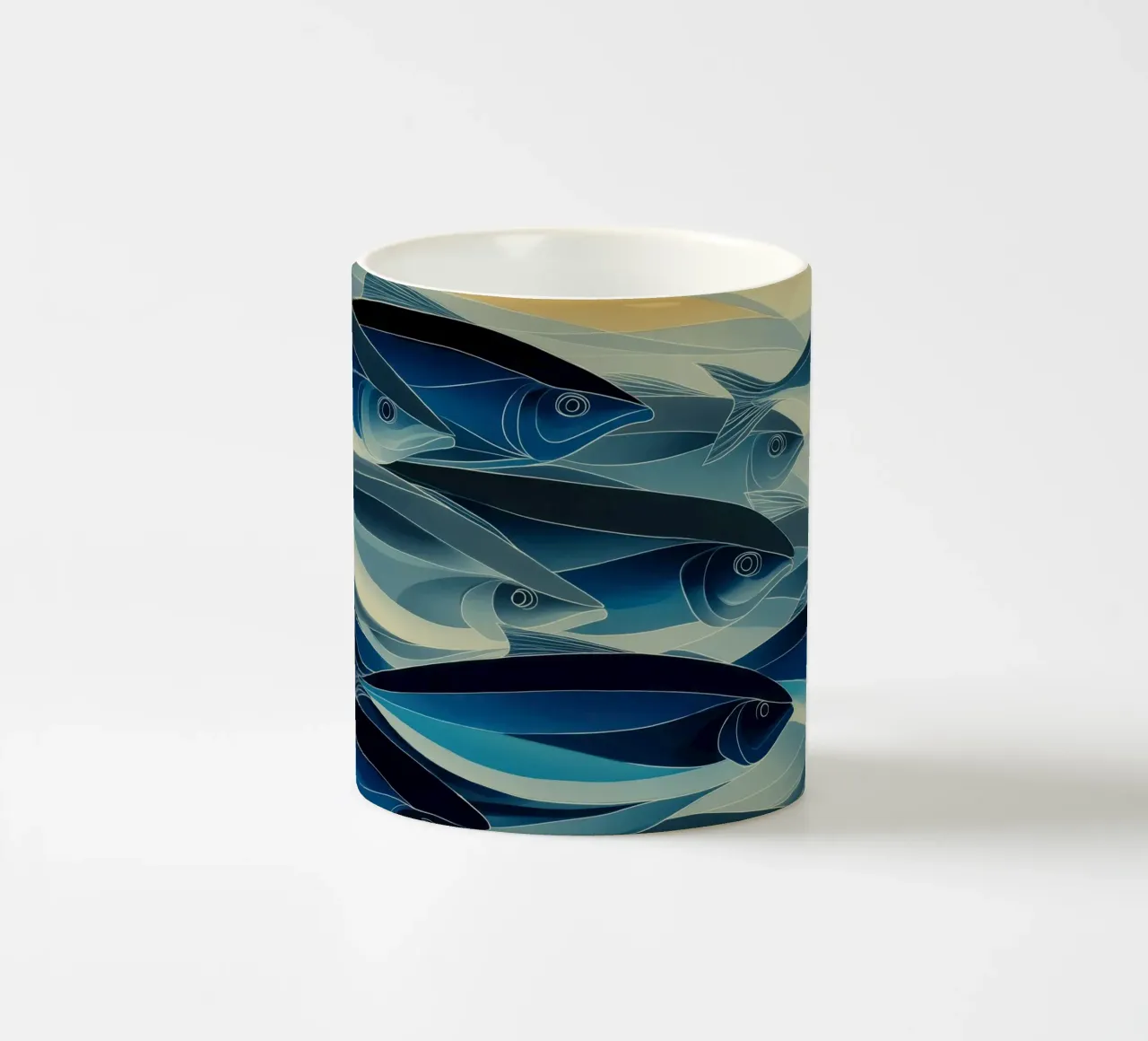 Pesci di colore blu tazza in ceramica da Imagine