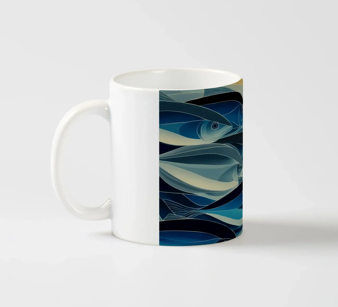Pesci di colore blu tazza in ceramica da Imagine