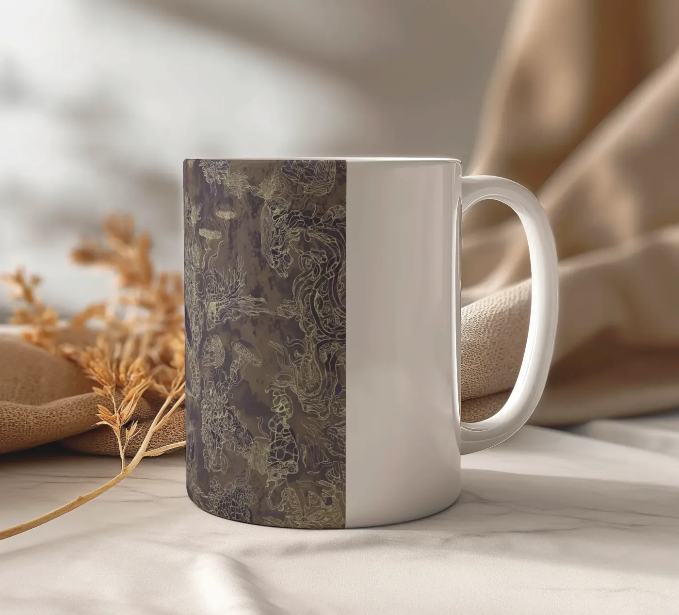 maroon ceramic mug by Giulio Iurissevich