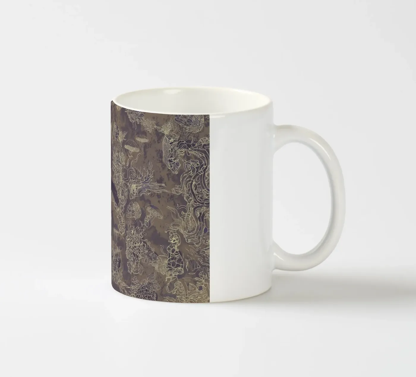 maroon ceramic mug by Giulio Iurissevich