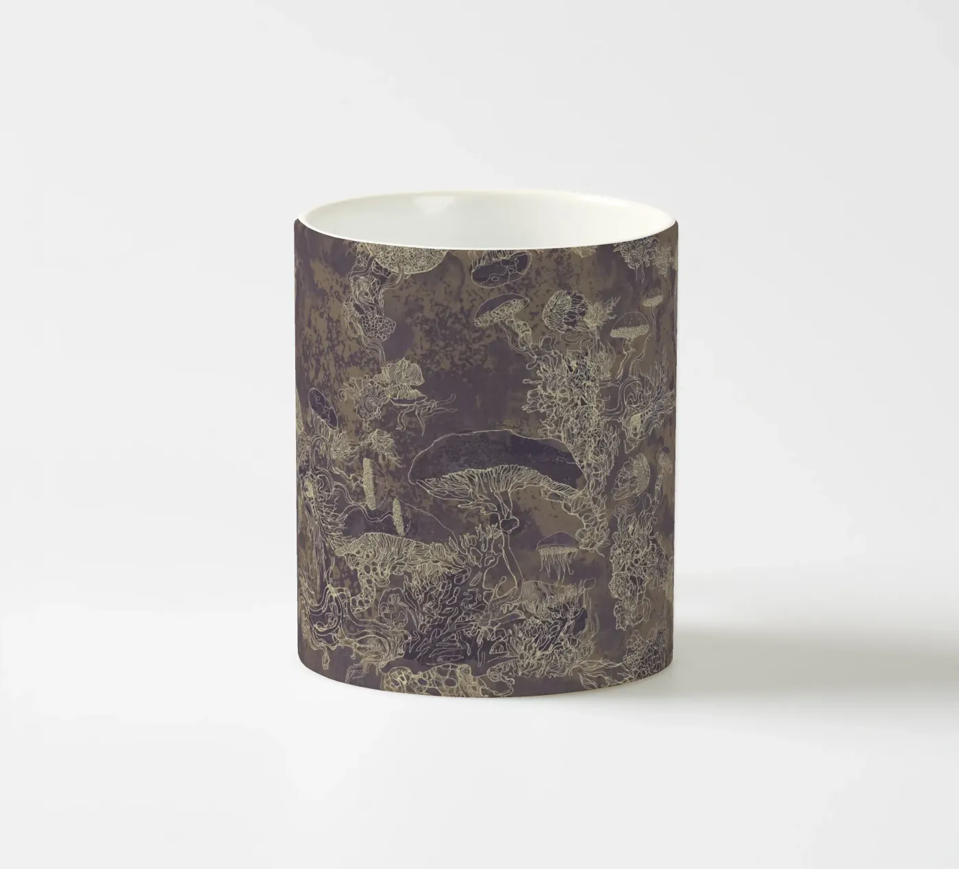 maroon ceramic mug by Giulio Iurissevich