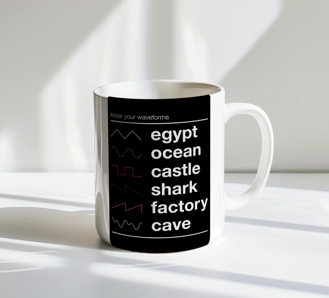 Know Your Waveforms tazza in ceramica da Florent Bodart