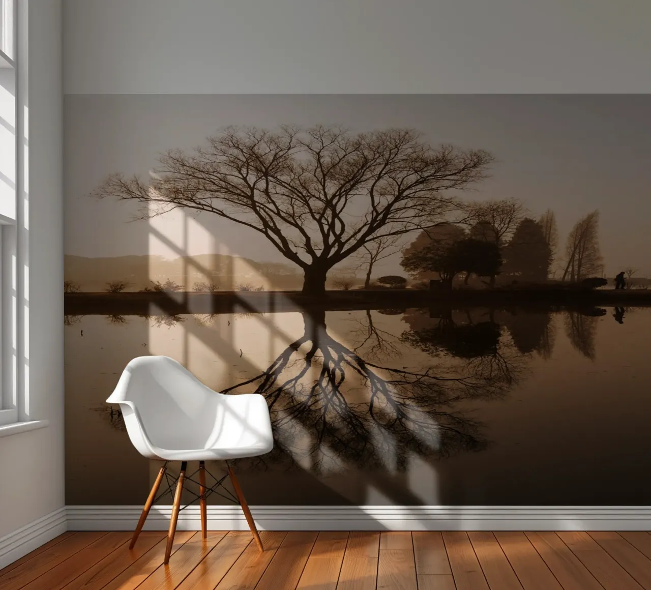 boomreflectie fotobehang van Earthly Visions