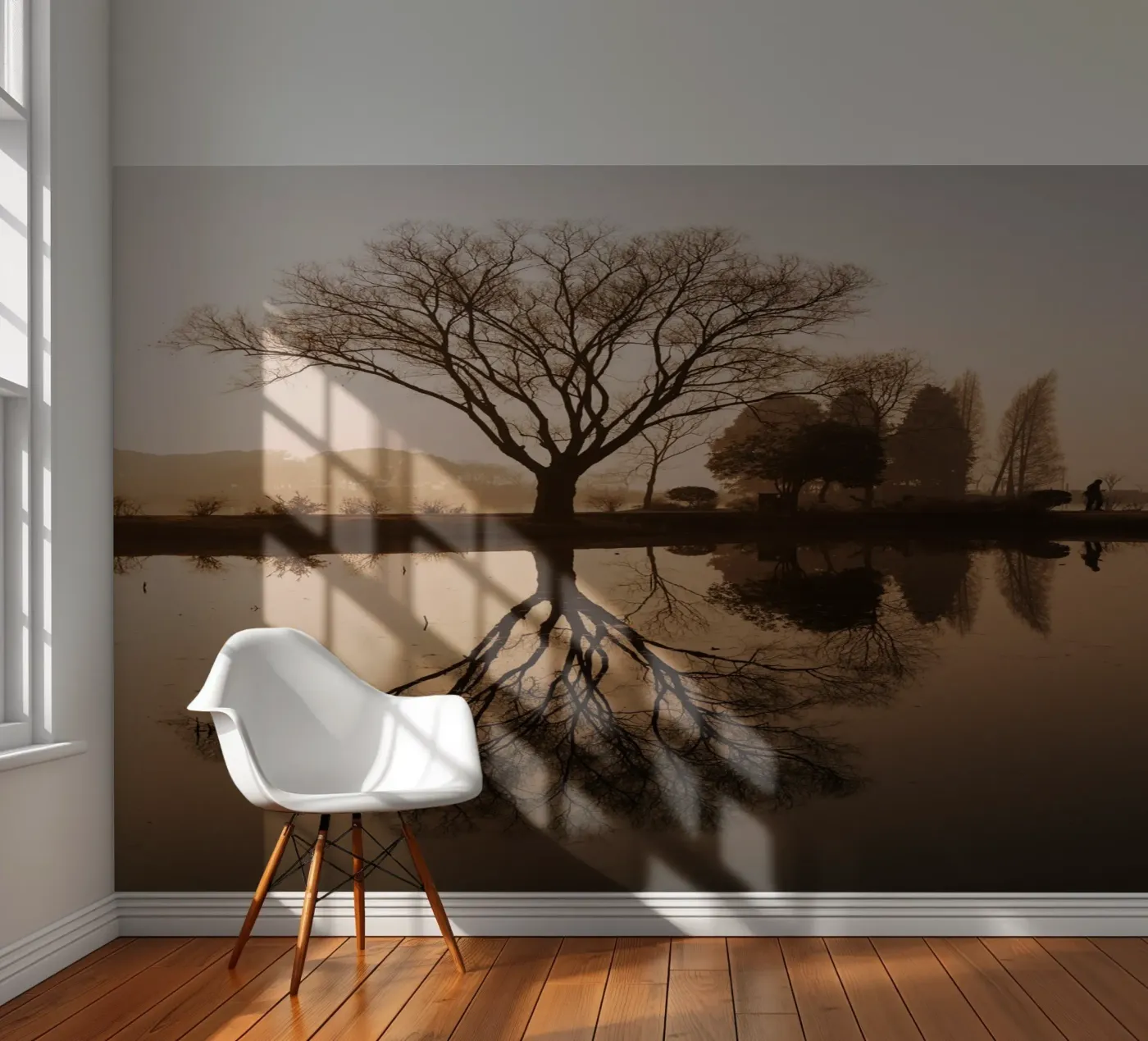 boomreflectie fotobehang van Earthly Visions