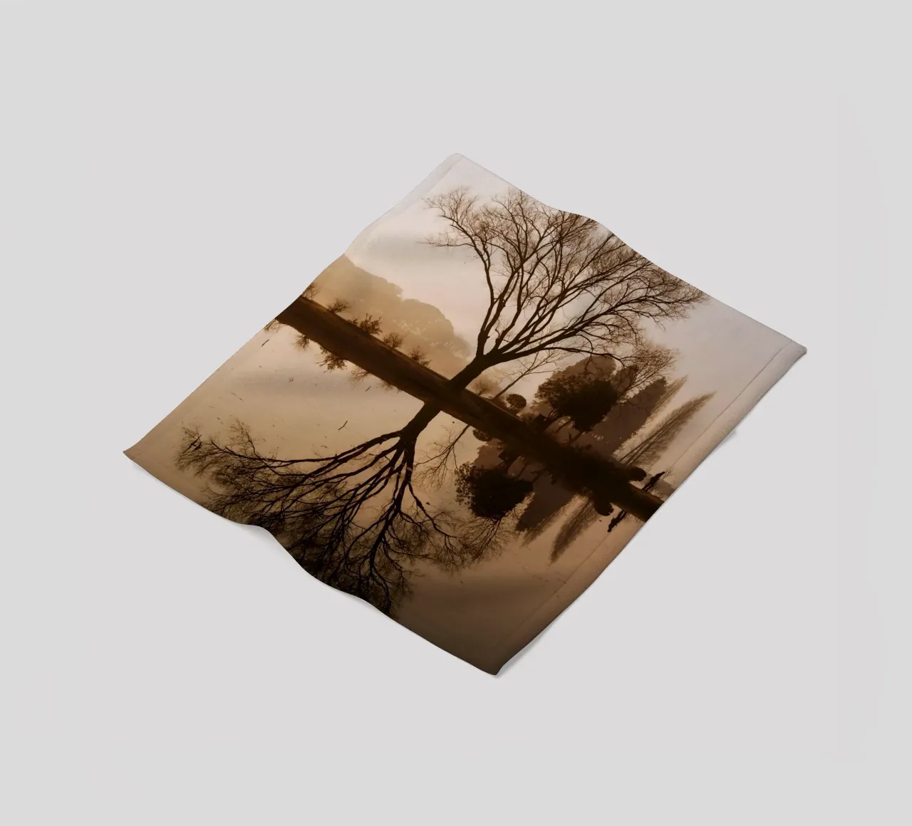 tree reflection fleece blanket by Earthly Visions