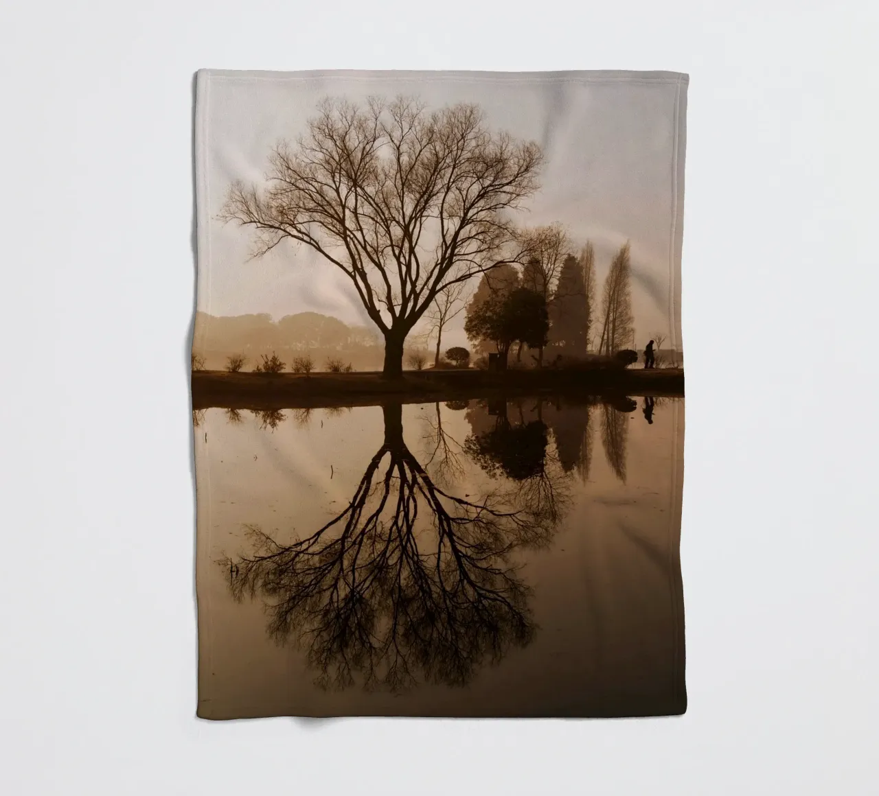 tree reflection fleece blanket by Earthly Visions