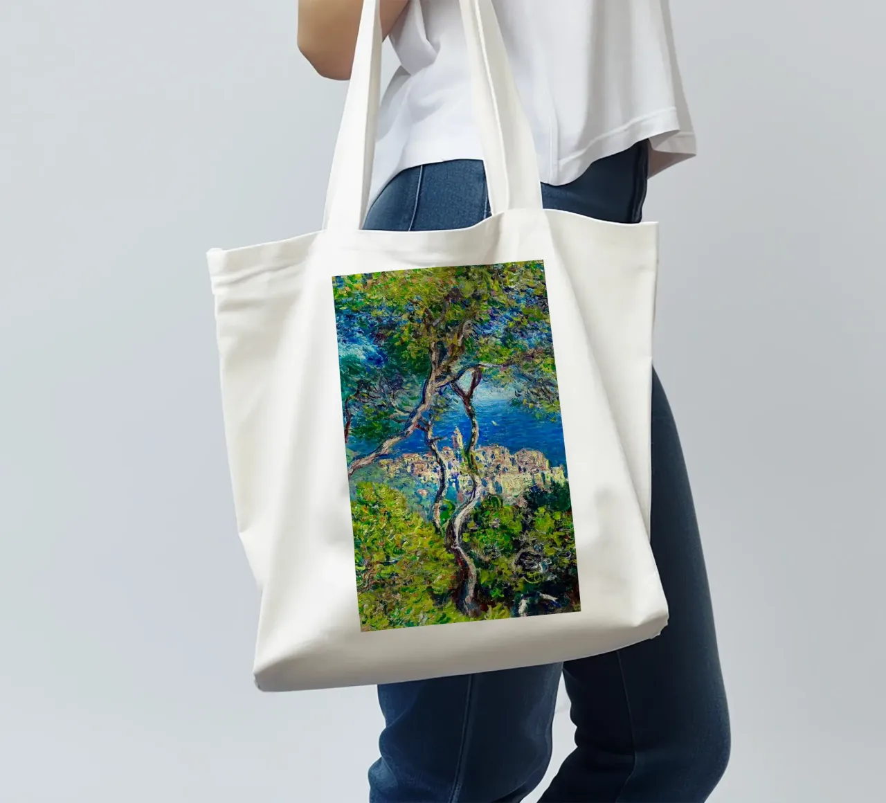 vue de la ville depuis le sommet de la colline tote bag de SMG Store