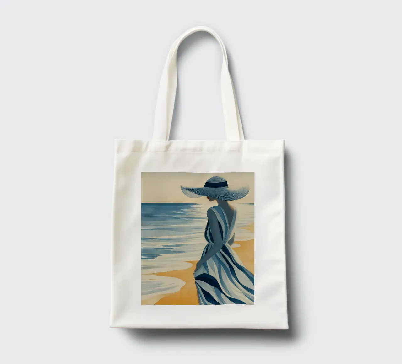 Donna sulla spiaggia borsa in juta da Imagine